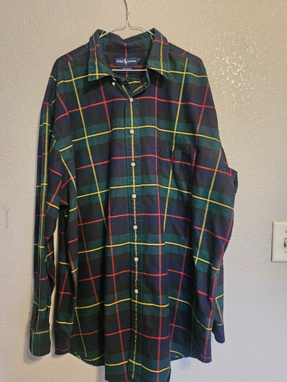 Polo Ralph Lauren Green PLaid Button Down 3XLT Big & Tall